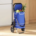 Torana - trolley de shopping bleu 36. 5 x 46. 5 x 100. 5 cm tissu oxford