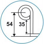 Penture droite déportée en acier phorétique noir 40 x 6 mm l550 mm torbel Penture droite déportée en acier phorétique noir 40 x 6 mm l550 mm torbel