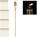 Torche de jardin en lot de 40, flambeaux en bambou, avec m�che, �clairage d'ambiance, hauteur : 90 cm, ...