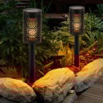Torche solaire, lampe d'extérieur, lampe de terrasse, lampe à brancher avec perforations décoratives, ... Torche solaire, lampe d'extérieur, lampe de terrasse, lampe à brancher avec perforations décoratives, ...