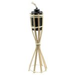 Torche de table en bambou brixo 40 cm ? flamme d�corative d'ext�rieur