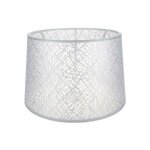 Abat - jour en tissu blanc avec motif de broderie dco