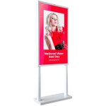 Barcelona led - totem vid�o publicitaire lcd de vitrine uhd 4k 55' - android - - blanc