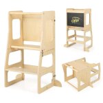 Tour dapprentissage pour enfants 3 en 1 escabeau pliant tableau noir et ensemble de table pour enfants ...
