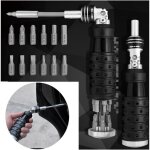 Tournevis 12 en 1, tournevis � cliquet multi - usage portable, avec t�te rotative � 180� et rallonges, ...