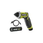 Ryobi - tournevis 4v usb lithium - 1 batterie 2, 0ah - coffret 10 embouts - rsd4 - 120t