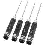Tournevis hexagonal mod�le rc en acier blanc inoxydable kit pr�cision