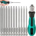 Tournevis  main sets 11 pices tige hexagonale, 100mm de long avec 1 poigne manuelle, s2, 1 / 4 inch ...