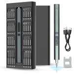 Tournevis de precision electrique sans fil, 66 en 1, avec led, mini kit tournevis electronique pour jouets, ...