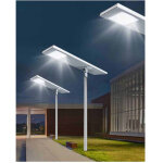 Trade shop traesio ? lampadaire led 300w avec panneau solaire ip65 ? 138 led smd ? blanc froid 6500k ...