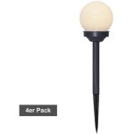 Trading ensemble de bornes solaires globe, 4 pi�ces, blanc, led, capteur cr�pusculaire, blanc chaud, ...