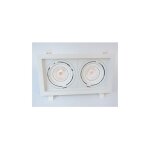 Trajectoire - encastr� led 2x23w rectangulaire 362x200mm blanc 2 spots orientables 3000k 2x2000lm 230v ...