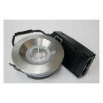 Trajectoire - spot encastre led 6w alu brosse orientable � 88mm 4000k 480lm 38� alim 230v dimmable �tanche ...