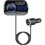 Transmetteur fm bluetooth 5. 0 adaptateur bluetooth voiture kit metteur fm voiture chargeur avec ports ...