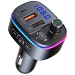 Transmetteur fm bluetooth 5. 3 - charge rapide qc3. 0 pd18w usb c - appels mains libres - support assistant ...