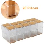 (transparent + brun)silicone chaise casquettes pieds tampons mobilier table couvre prot�ge jambes antid�rapant ...