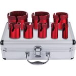 Trepan diamant scie cloche foret diamante 8pcs, kit de forets rouges 20 / 35 / 40 / 45 / 50 / 68 mm, ...