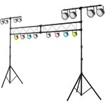 Tr�pied d'�clairage goplus support de lumi�re en m�tal avec hauteur r�glable 180 - 350cm, bras multiples, ...