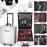 Tresko valise multi outils 949 pi�ces argente boite � outils coffre en acier chrom� vanadium et trolley ...