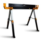 Trteau d'atelier mtallique pliable et tlscopique - charge max 590kg