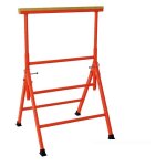 Tr�teau professionnel r�glable en hauteur avec poutre bois renforc�e, structure acier robuste, stable, ...