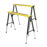 Lot de 2 trteaux rglables tlescopiques en mtal - hauteur ajustable de 64  91 cm, charge 150 kg