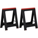 Trteaux de travail pliables 2 pcs pp noir et rouge 350 kg