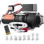 Vevor treuil electrique 12 v 4500 lb 2041 kg avec telecommande sans fil treuil a corde en nylon etancheite ...
