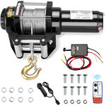 Treuil lectrique 12 v, traction jusqu' 4500 lb / 2041 kg cble en acier de 10m, treuils  corde synthtique ...