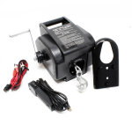 Treuil �lectrique - 12 v - traction jusqu'� 4990 kg - cabestan � c�ble 10, 5 m avec manivelle - outil ...