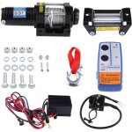 Treuil electrique 12v 4000lb / 1818kg, treuil � c�ble en acier 15m, pour voiture quad bike auto atv remorque ...
