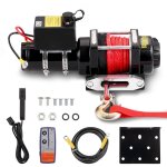 Treuil �lectrique traction jusqu'� 4500 lb / 2041 kg 12v, treuil de corde synth�tique sans fil t�l�command�, ...