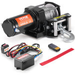 Treuil electrique vtt utv capacite de traction 1814 kg 12 v cc avec cable en acier a 7 brins ?0, 5 x ...
