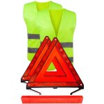 Triangle 6 en 1 et gilet jaune pour voiture, triangle de voiture, triangle de signalisation r�fl�chissant ...