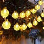 Guirlande lumineuse solaire 12m 100 led, cristal guirlande solaire exterieur intrieure 8 modes, ip65 ...