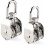 Poulie double 2pcs inox 304 pivotant double poulie - trimec Poulie double 2pcs inox 304 pivotant double poulie - trimec