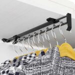 Tringle � cintres coulissante (455mm), penderie escamotable, parfaite pour les armoires et espaces de ...