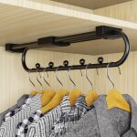 Tringle coulissante penderie 35 cm, porte cintre coulissant, �conomise de l'espace de stockage, adapt� ...