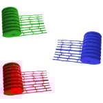 Trio de grillages avertisseur 25 m x 30 cm = bleu + rouge + vert
