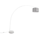 Trio - lampadaire design, lampadaire métal abat jour tissu en arc mansur blanc en metal Trio - lampadaire design, lampadaire métal abat jour tissu en arc mansur blanc en metal