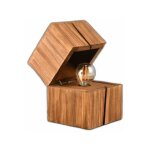 Trio leuchten - lampe design, lampe de table �crin tr�sore naturel en wood, trio