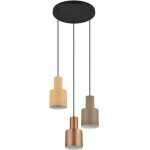 Trio leuchten - trio suspension agudo 319430317, m�tal noir mat, abat - jour m�tal caf� / beige / taupe, ...