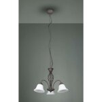 Trio - lustre 3xe14 max 40w metal rouille abat jour verre blanc rustica 50215972 50215972 50215972 50215972 ...