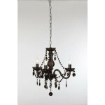 Trio lighting - lustre baroque, lustre baroque 3 lampes noir en acrylique, trio