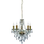 Trio - lustre baroque, lustre baroque 5 lampes laiton en acrylique
