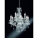 Trio - lustre baroque, lustre baroque 9 lampes chrome en acrylique