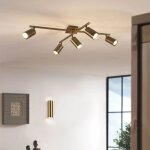 Trio - plafonnier 5 spots orientables lighting marley laiton vieilli