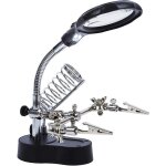 Troisime main 3. 5 x 12 x loupe de table support 2 leds loupe sur pied pour ingnieur lectronique cosmtolog ...