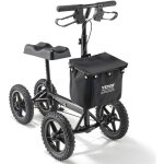 Trottinette pliante pour genoux, 160 kg, deambulateur orientable aluminium, guidon et genouillere, hauteur ...
