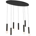 Tuba - suspension - 4 lumi�re - l 120 cm - noir - design - �clairage int�rieur - salon i chambre i cuisine ...